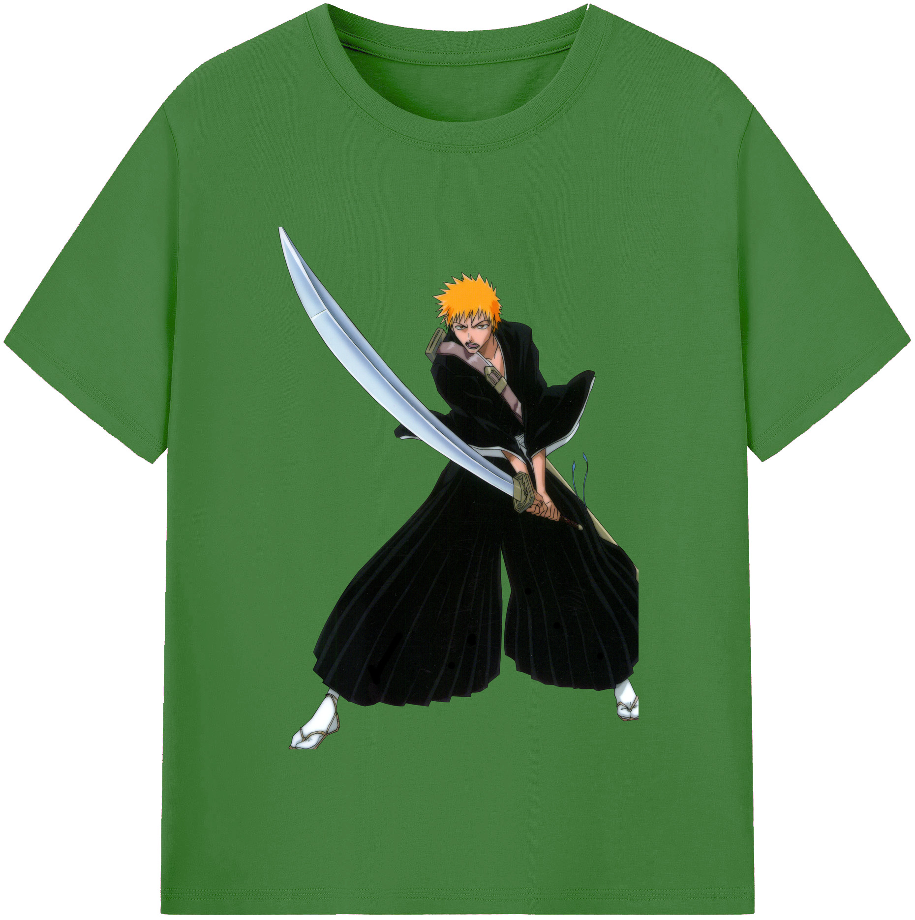 （画像用） ブリーチ 黒崎一護（くろさき いちご）BLEACH Kurosaki Ichigo レディースカジュアルプリントTシャツ（綿100％）